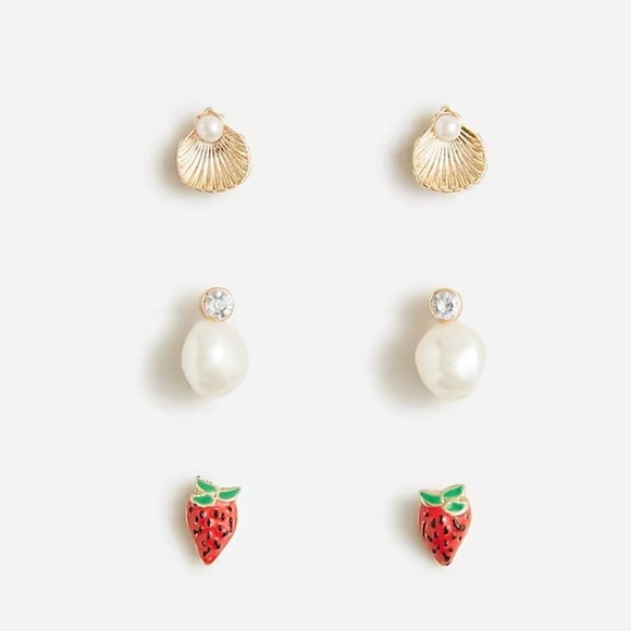 J crew Girls' fruit and pearl earrings pack - Picture 1 of 3